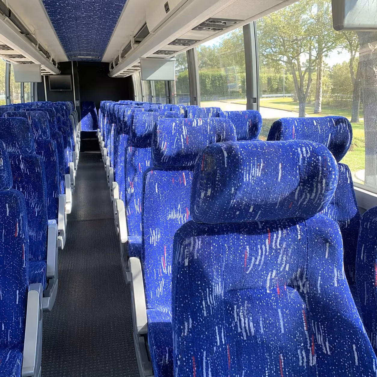 56 passenger charter bus inside